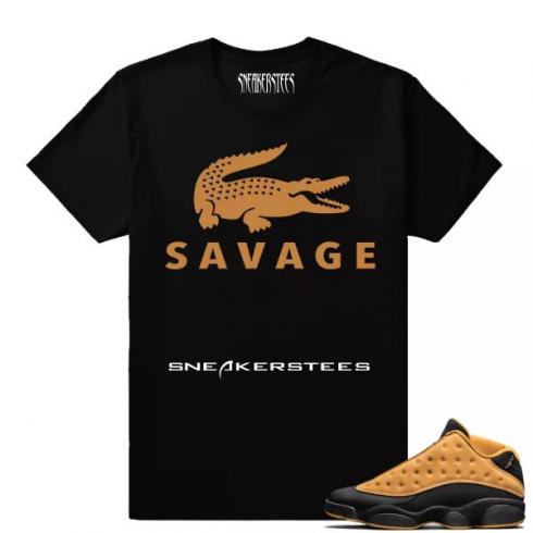 Match Air Jordan 13 Chutney Savage Black T-shirt