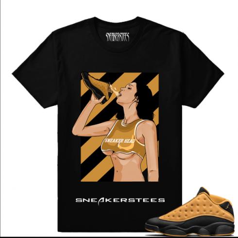 Match Air Jordan 13 Chutney Sneaker Thirst Zwart T-shirt