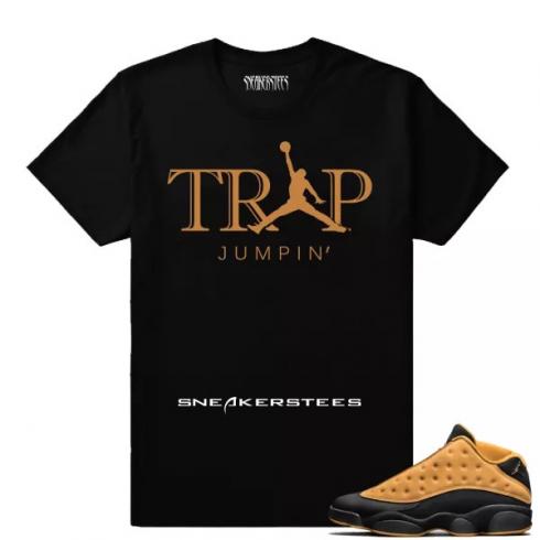 Match Air Jordan 13 Chutney Trap Jumpin 블랙 티셔츠