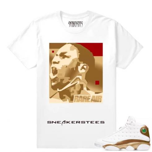 Passend zum weißen T-Shirt „Air Jordan 13 DMP MJ Roar“
