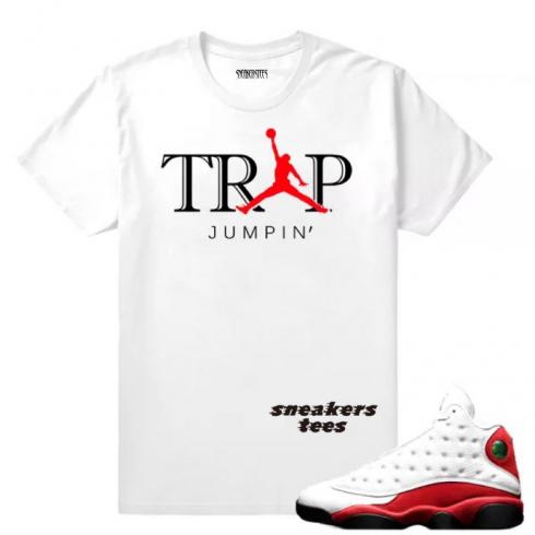 T-shirt Match Jordan 13 OG Chicago Trap Jumpin White