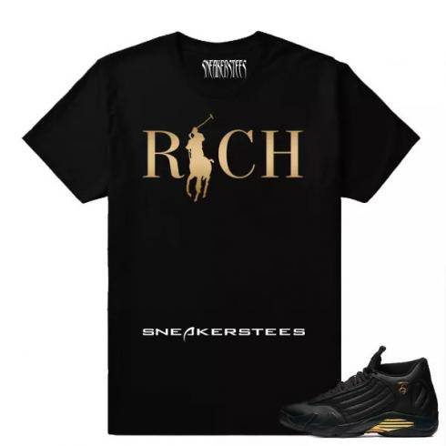 Camiseta Match Air Jordan 14 DMP Country Club Rich Black