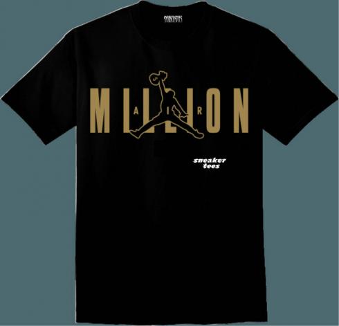Jordan 1 BHM 셔츠 Million Black .