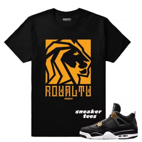 เสื้อยืด สีดำ Match Jordan 4 royalty