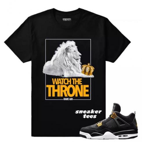 Match Jordan 4 Royalty Watch The Throne T-shirt noir
