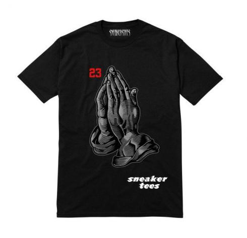 Jordan 5 黑色金屬銀色襯衫 Pray 23 黑色