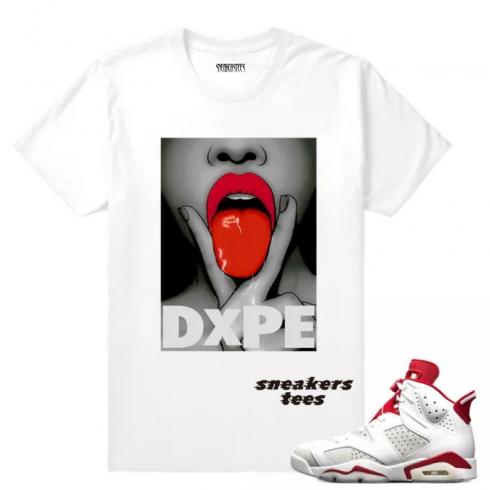Match Jordan 6 Alternate Dxpe 6s T-shirt bianca
