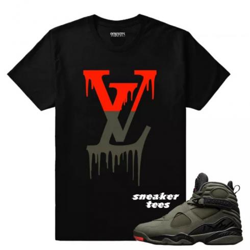 เสื้อ ผ้าใบ Match Jordan 8 Take Flight LV Drip Black