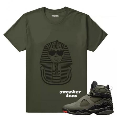 Match Jordan 8 Take Flight Rare Air King Militärgrünes T-Shirt