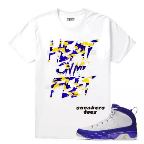 *<s>Buy </s>Match Jordan 9 Kobe Heat on My Feet White T-shirt<s>,shoes,sneakers.</s>