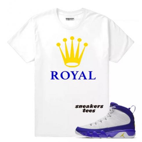 เสื้อยืด สีขาว Match Jordan 9 Kobe Royal White