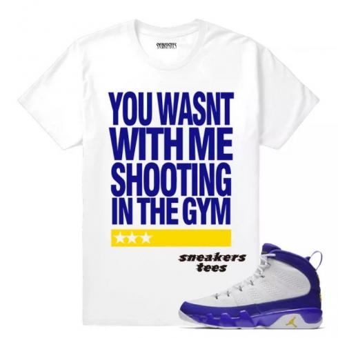 Match Jordan 9 Kobe Shooting camiseta blanca