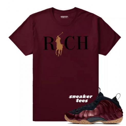 T-shirt Match Maroon Foamposite Country Club Rich Maroon