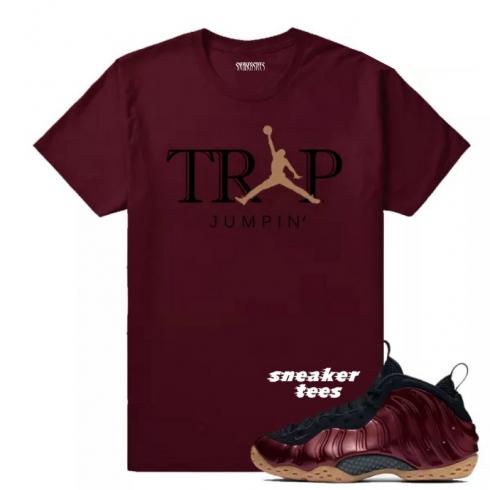 Maroonfarbenes T-Shirt „Trap Jumpin“ von Match Foamposite