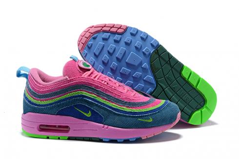 Nike Air Max 97 Max 1 Sean Wotherspoon unisex hardloopschoenen roze groen