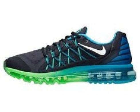 Nike Air Max 2015 Negro Verde Bliue Zapatos para correr para hombre 698902-401