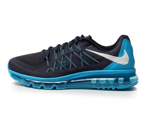 Nike Air Max 2015 深黑曜石白藍色潟湖男款跑步鞋 698902-402