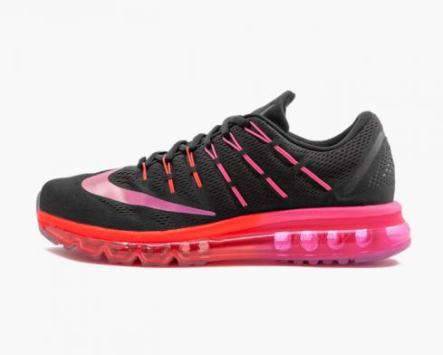 Womens Nike Air Max 2016 Black Multicolor Noble Red Running Shoes 806772-006