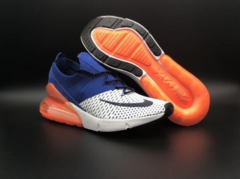 Buty Do Biegania Nike Air Max 270 Mesh Breathe Niebieski Pomarańczowy Biały