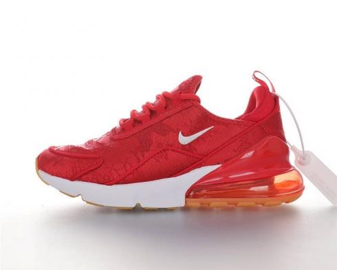 CLOT X Nike Air Max 270 รองเท้าวิ่งสีขาวสีแดงสีน้ำตาล AJ0499-101