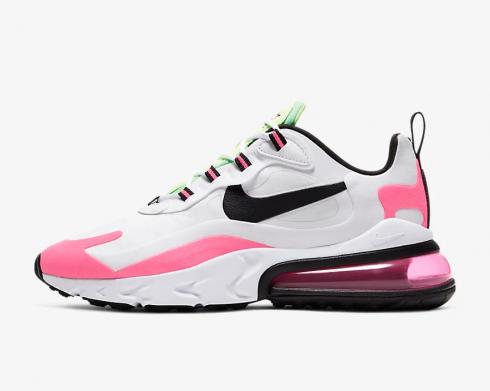 Nike Womens Air Max 270 React לבן Hyper Pink Blast שחור CJ0619-101