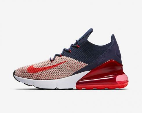 Женские кроссовки Air Max 270 Flyknit Independent Day Moon Particle Red Orbit College Navy AH6803-200