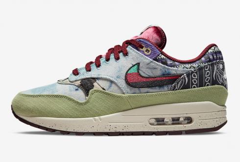 Concepts x Nike Air Max 1 SP メロー オイル グリーン ブラック チーム レッド セイル DN1803-300 。