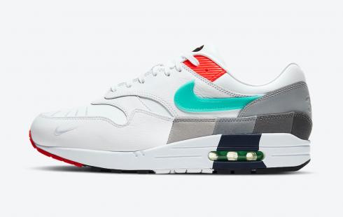 Nike Air Max 1 Evolution Of Icons Bianco Teal Argento Nero CW6541-100