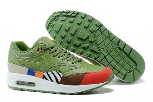 Nike Air Max 1 Master 30th Anniversary Sapatos Estilo de vida Homens Verde Vermelho Branco
