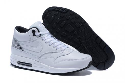 Nike Air Max 1 Mid Pure White Czarne Męskie buty do biegania Lifestyle Shoes 685192-100