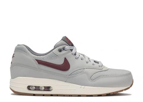 Nike Air Max 1 Essential Wolf Grijs Gum Med Bruin Team Wit Rood 537383-027