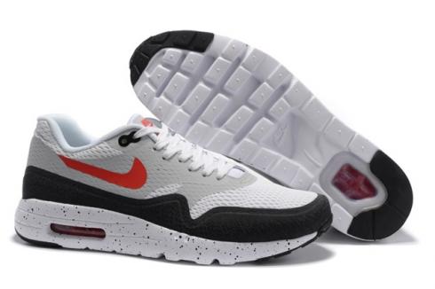 Nike Air Max 1 Ultra Essential Running Sneakers White Anthracite Pure Platinum Red 819476-105