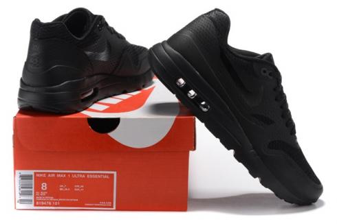 Nike Air Max 1 Ultra Essential Triple Negro Hombres Mujeres Zapatos para correr 819476-001 P