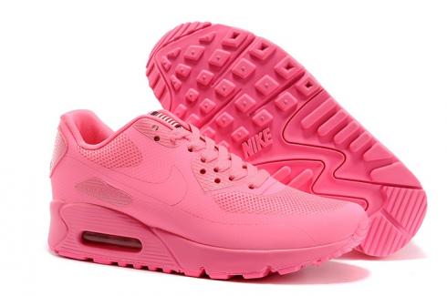 Nike Air Max 90 Hyperfuse QS Chaussures Femme Tout Rose Rouge Juillet 4TH Independence Day 613841-666
