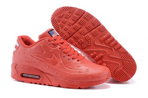 Nike Air Max 90 VT USA Independance Day Unisex Running Shoes ALL Red Dot 472489-062 ,