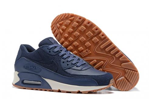Nike AIR MAX 90 LTHR deep blue men running shoes 700155-401