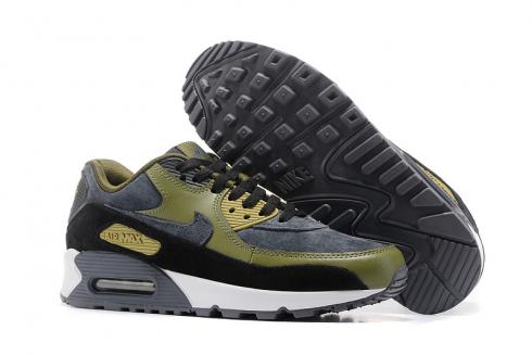 Nike Air Max 90 LTHR carbon grey army green black รองเท้าวิ่งผู้ชาย 683282-020