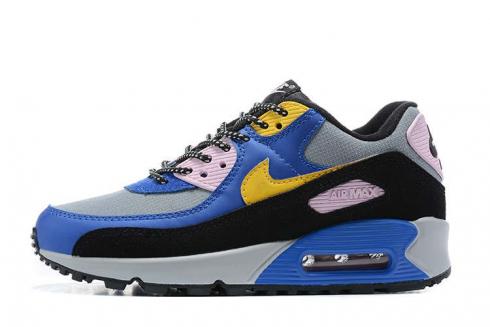 новые кроссовки Nike Air Max 90 Essential Grey Blue Yellow Pink CT1030-405 2020 года