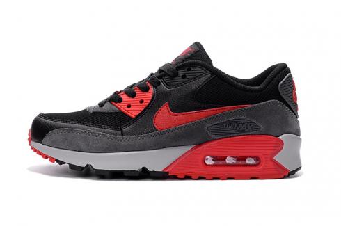 Nike Air Max 90 Essential Black Red Grey Running Sneakers Womens 616730-020