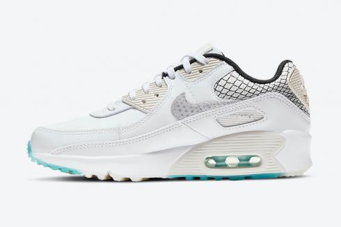 Nike Air Max 90 GS Netted Heel Bianche Nere Blu DB4187-100