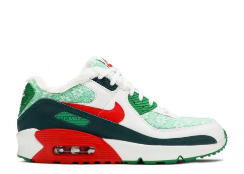 Nike Air Max 90 Gs Christmas Sweater University Lucky Dark Green Atomic Teal Bianco Rosso DC1621-100