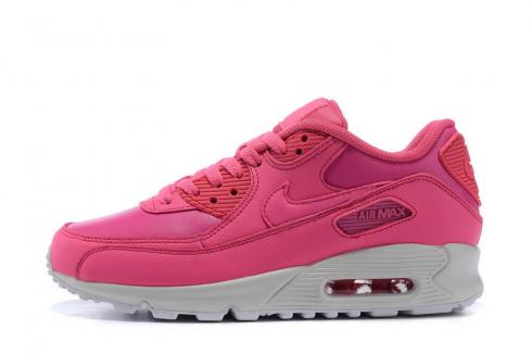 Nike Air Max 90 Leather GS Hyper Pink Pow Blanc Jeunes Chaussures 724852-600