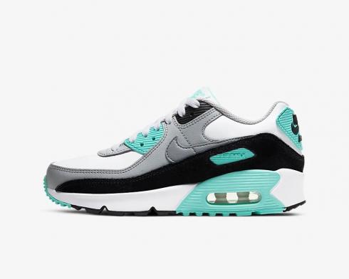 Nike Air Max 90 Leather GS White Particle Grey Hyper Turquoise Black CD6864-102