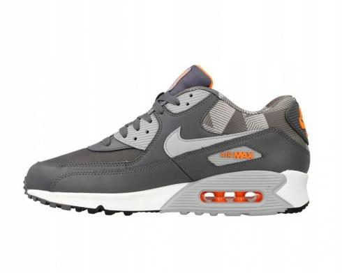 Nike Air Max 90 Print Dark Grey Total Orange Mens Running Shoes 749817-018