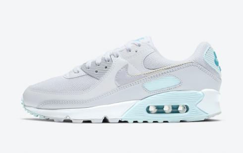 Nike Air Max 90 White Light Grey Frozen Blue Shoes DH4969-100