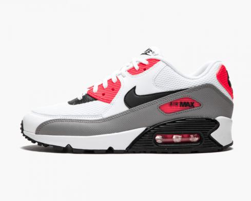 Nike Womens Air Max 90 White Black Dust Solar Red Running Shoes 325213-132