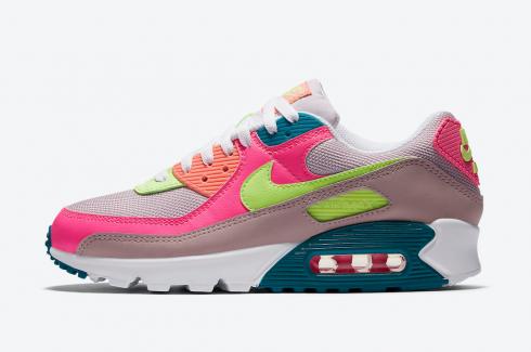 Womens Nike Air Max 90 Highlight Volt Pink White Mulit-Color DC1865-600