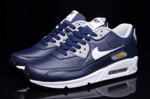 Nike Air Max 90 Essential Leather Obsidian White Wolf Gold Loden 652980-400