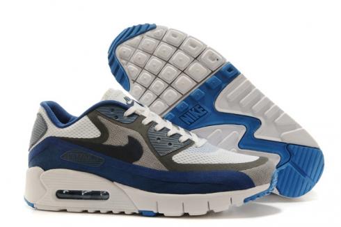 Nike Air Max 90 Breeze Schuhe sneakers wit lichtgrijs donkerblauw 644204-104