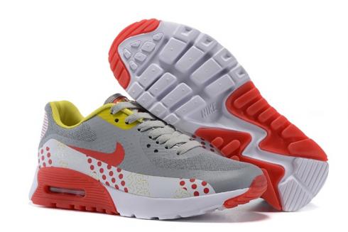 Nike Air Max 90 Ultra BR Chaussures Pour Femmes Blanc Gris Rouge 725061-008
